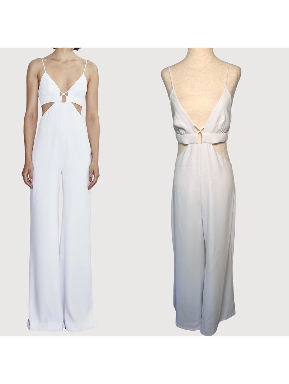 Et Ochs Carter White Cutout Wide Leg Jumpsuit Size 6